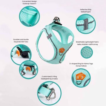 Köpek Göğüs Tasması Air-Mesh Köpek Göğüs Tasması Lila