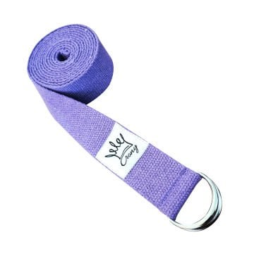 Yoga Kemeri Yoga Kayışı Doğal Pamuklu Yoga Esneme Kayışı Mor 200 cm