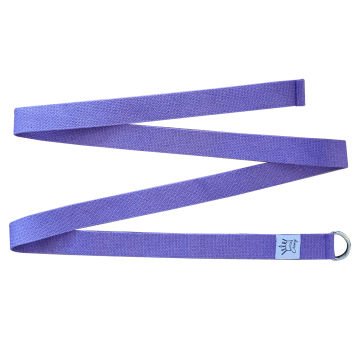 Yoga Kemeri Yoga Kayışı Doğal Pamuklu Yoga Esneme Kayışı Mor 200 cm