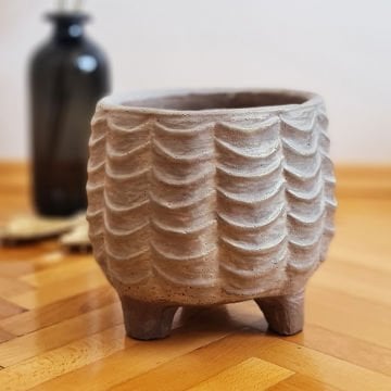 Dekoratif Saksı Beton Saksı Ayaklı Saksı İç Mekan Saksı Dış Mekan Saksı Gri