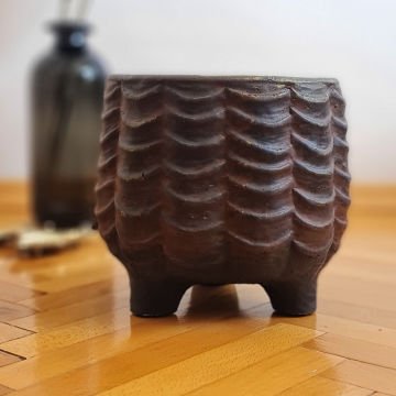 Dekoratif Saksı Beton Saksı Ayaklı Saksı İç Mekan Saksı Dış Mekan Saksı Kahverengi