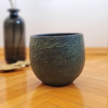 Beton Saksı İç Mekan Saksı Dış Mekan Saksı Damar Desenli Yeşil Saksı