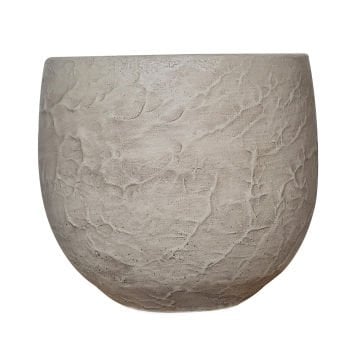Beton Saksı İç Mekan Saksı Dış Mekan Saksı Damar Desenli Krem Saksı