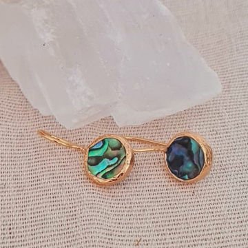Yuvarlak Küpe Doğal Taşlı Küpe Sedefli Sallantılı Küpe