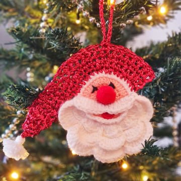Yılbaşı Ağaç Süsü Noel Baba Figürlü Üçlü El Yapımı