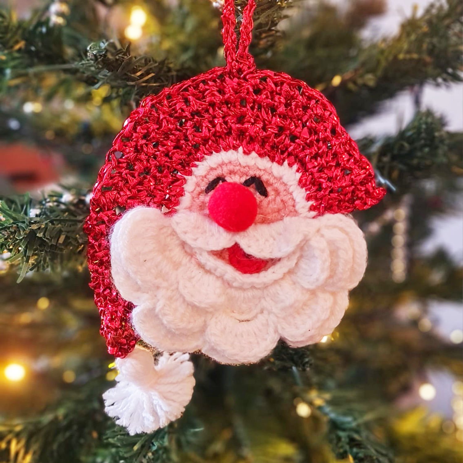 Yılbaşı Ağaç Süsü Noel Baba Figürlü Üçlü El Yapımı