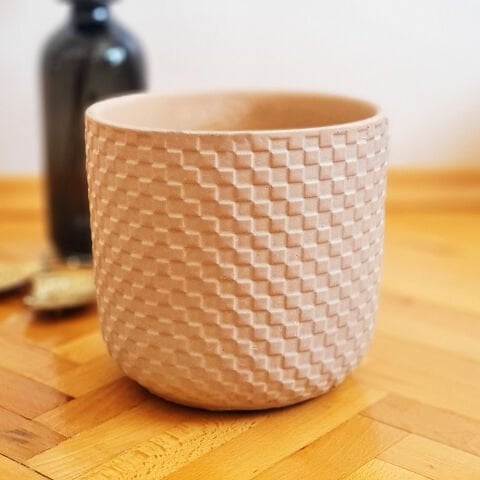 Büyük Beton Saksı El Yapımı Beton Saksı Pudra Pembe