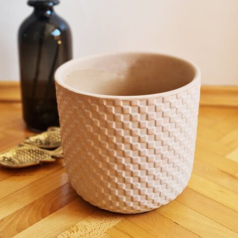 Büyük Beton Saksı El Yapımı Beton Saksı Pudra Pembe