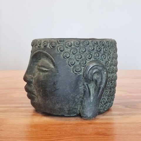 Buda Saksı Dekoratif Beton Saksı Yeşil Büyük