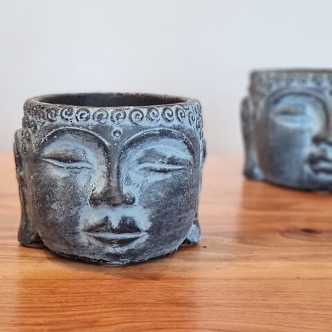 Buda Saksı Dekoratif Beton Saksı Mavi Büyük