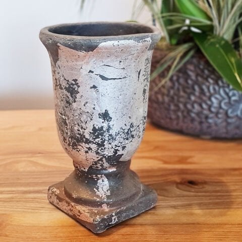 Kupa Saksı Beton Dekoratif Saksı Gri